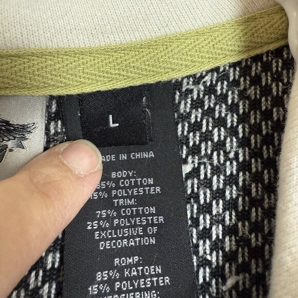 Harley Davidson Girls Ivory Gray Embroidered Asymmetrical Zip Jacket Size L - Picture 5 of 10